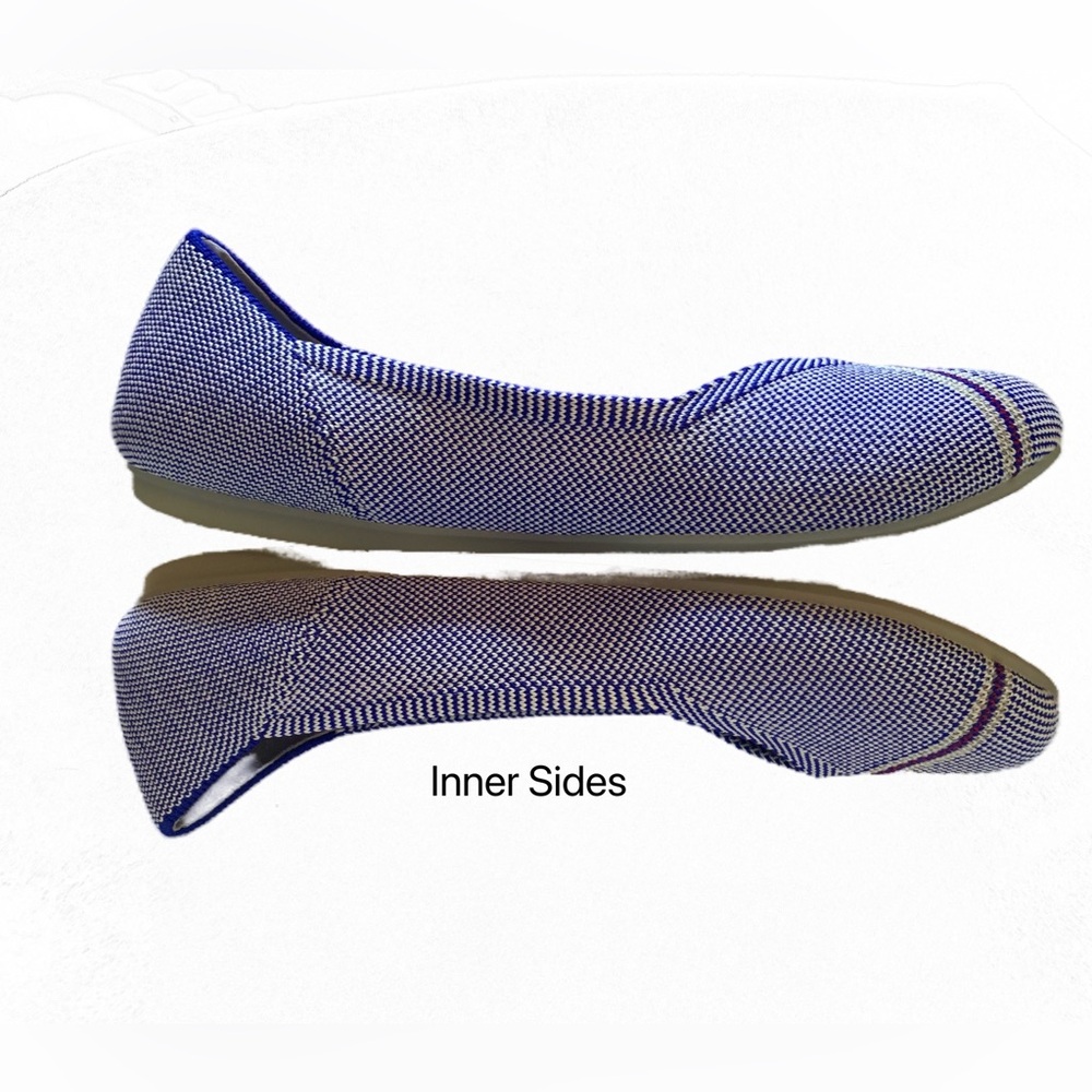 Rothy’s The Flat Round Toe Rare Blue With Reflective Stripe Size 8.5 - Picture 6 of 8